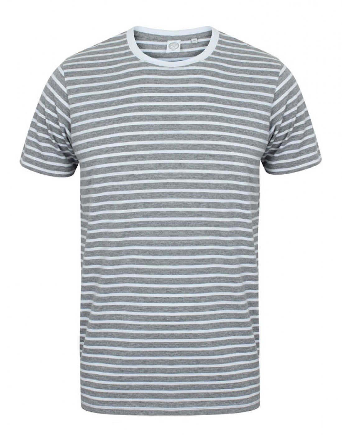 Unisex Striped T-Shirt | HEATHER GREY/WHITE